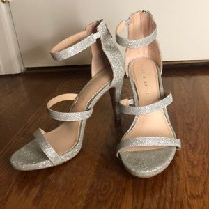 Silver sparkle heels
